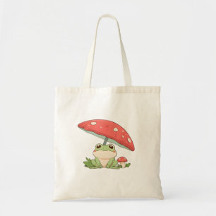 Regentag-Frosch unter Pilz Kawaii-Design Tragetasche
