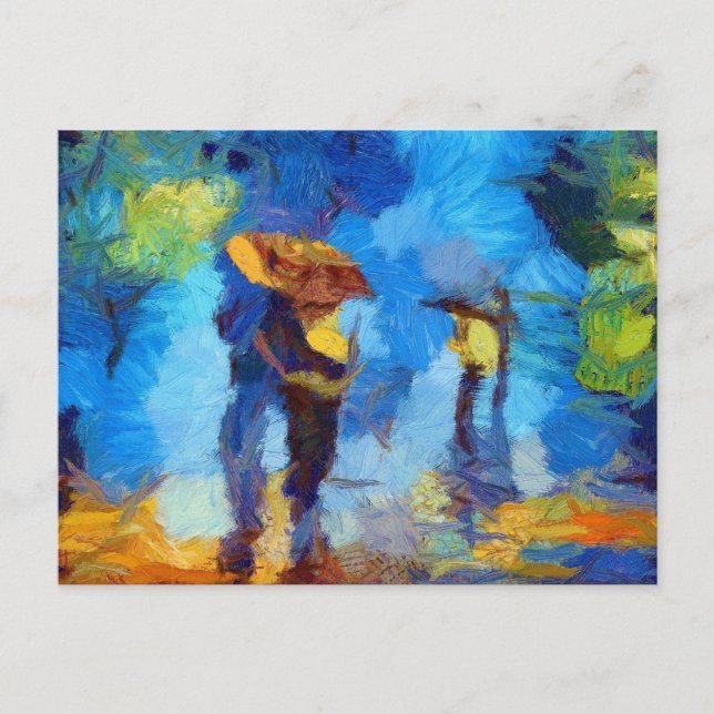 Regentag in Paris Postkarte (Vorderseite)