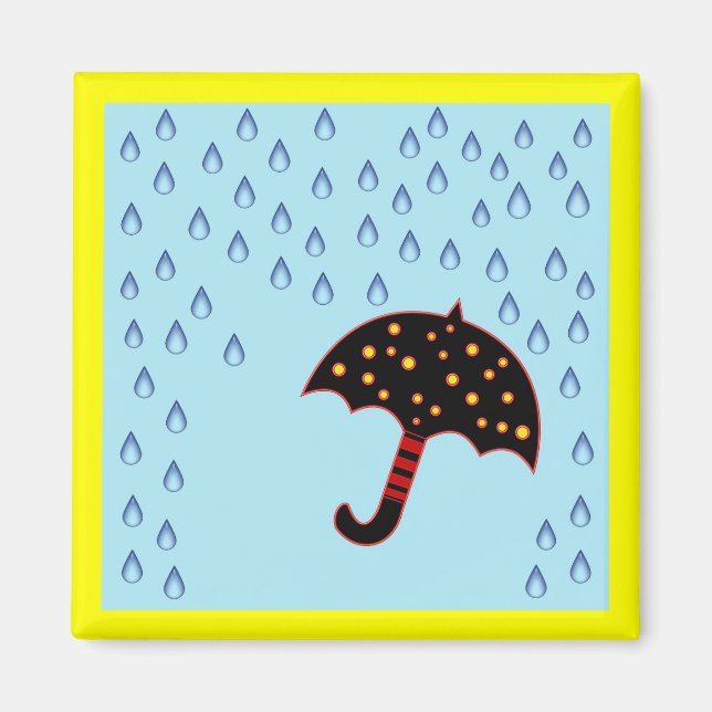 Regentag mit Regenschirm Magnet (Vorne)