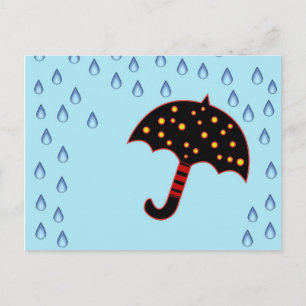 Regentag mit Regenschirm Postkarte