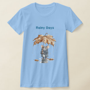 Regentage Blaue Maus Blatt Regenschirm T-Shirt