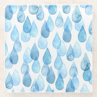 Regentage: Vintages Aquarellmuster Glasuntersetzer