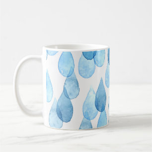 Regentage: Vintages Aquarellmuster Kaffeetasse