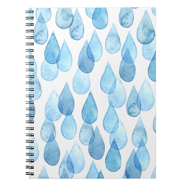 Regentage: Vintages Aquarellmuster Notizblock (Vorderseite)