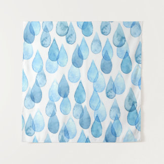 Regentage: Vintages Aquarellmuster Wandteppich