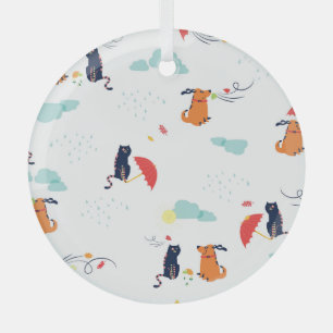 Regentagsfreunde: Katze Hund Vintage Ornament Aus Glas