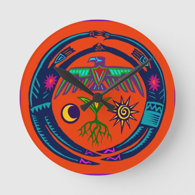 Regentanz Runde Wanduhr (Vorderseite)