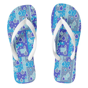 Regentropfen April-Schauer Multi Blau Design Flip Flops