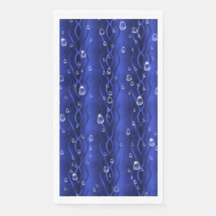 Regentropfen auf blauem Metall Serviette