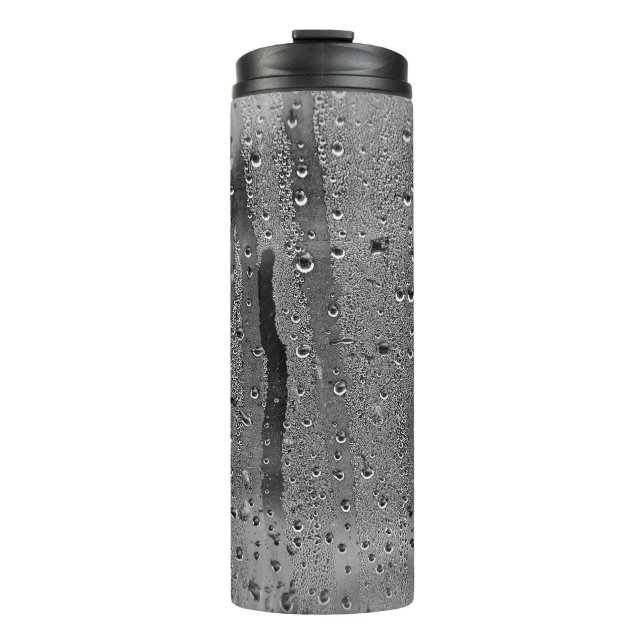 Regentropfen auf dem Fenster Thermosbecher (Vorderseite)