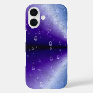Regentropfen auf Lila Regenbogen iPhone 16 Hülle