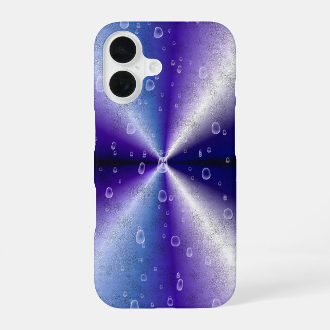 Regentropfen auf Lila Regenbogen iPhone 16 Hülle (Rückseite)