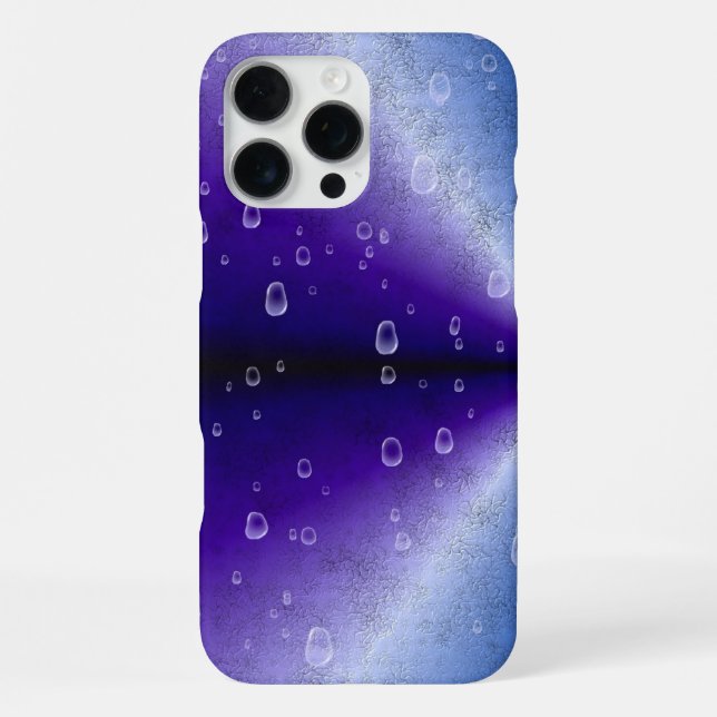 Regentropfen auf Lila Regenbogen iPhone Hülle (Rückseite)
