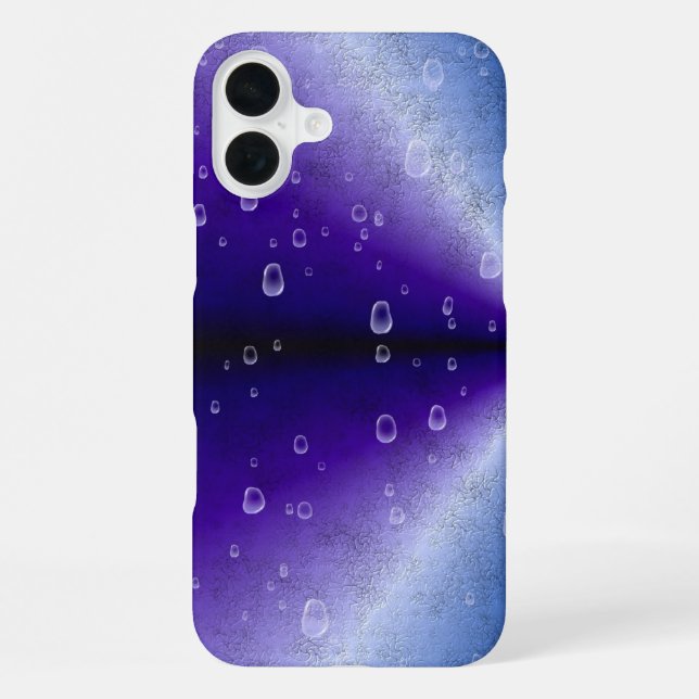 Regentropfen auf Lila Regenbogen iPhone Hülle (Rückseite)