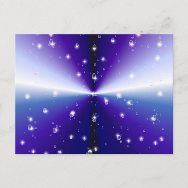 Regentropfen auf lila Regenbogen Postkarte (Vorderseite)