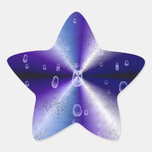 Regentropfen auf Lila Regenbogen Stern-Aufkleber