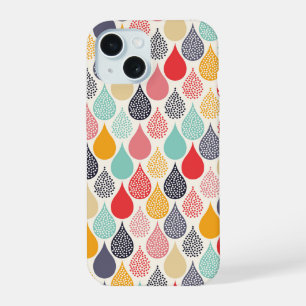Regentropfen Pop-Art-Punkt-Muster iPhone 15 Hülle