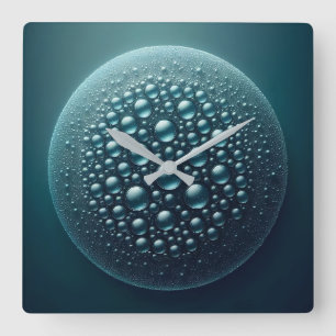 Regentropfen Quadratische Wanduhr