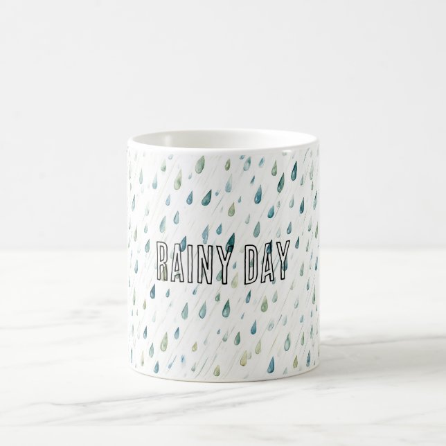 Regentropfen Regentag Kaffeetasse (Mittel)