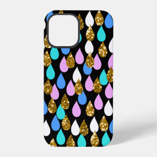Regentropfen und Goldglitter iPhone 12 Pro Hülle