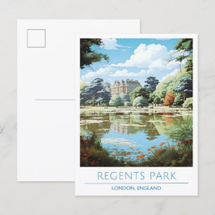 Regents Park London England Art Vintage Travel Postkarte