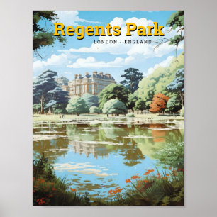 Regents Park London England Kunst Vintage Reise Poster