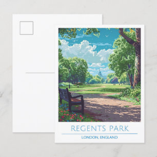 Regents Park London England Vintage Travel Postkarte
