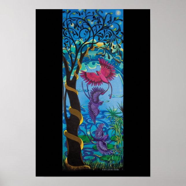 Regenvögel um 6.30 Uhr Poster (Vorne)