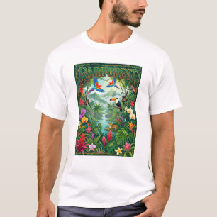 Regenwald buntes Design T-Shirt