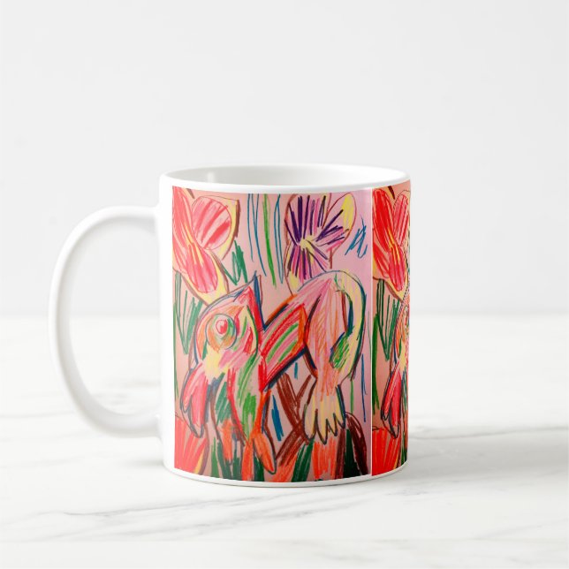 Regenwald-Chamäleon-Zeichnung  Kaffeetasse (Links)