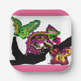 Regenwald Chameleon Spaß Pappteller