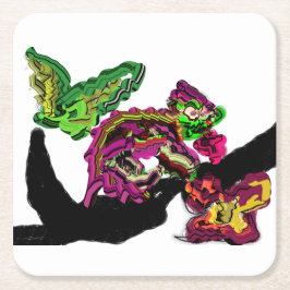 Regenwald Chameleon Spaß Rechteckiger Pappuntersetzer