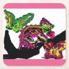 Regenwald Chameleon Spaß Rechteckiger Pappuntersetzer