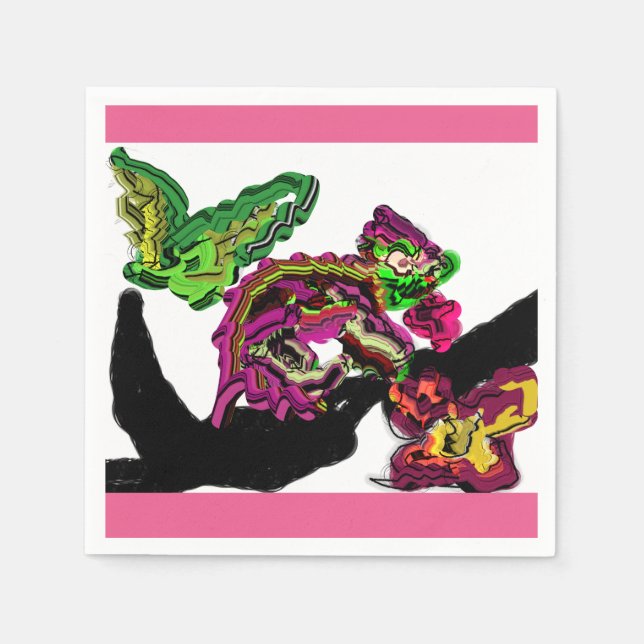 Regenwald Chameleon Spaß Serviette (Vorderseite)