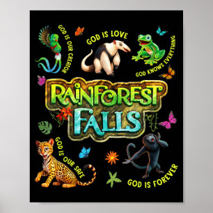 Regenwald-Fälle: Die Natur Gottes erkunden VBS Poster