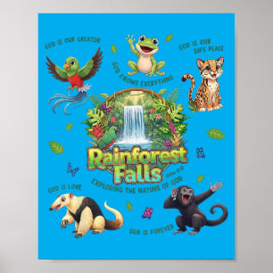 Regenwald Fälle Die Natur Gottes Erkundung Poster