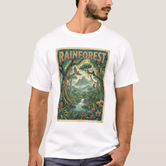 Regenwald-Retro-Design T-Shirt