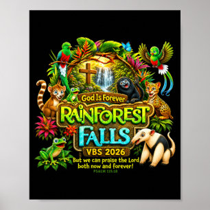 Regenwald-Wasserfälle Die Natur Gottes erkunden Vb Poster