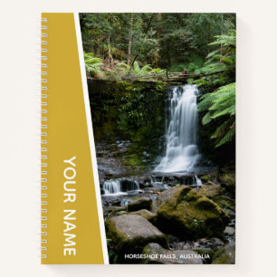 Regenwald Wasserfälle Natur, Australien, Gold Notizbuch