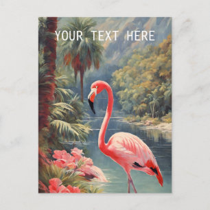 Regenwald-Wildtiere Rosa Flamingo Vintage Postkarte