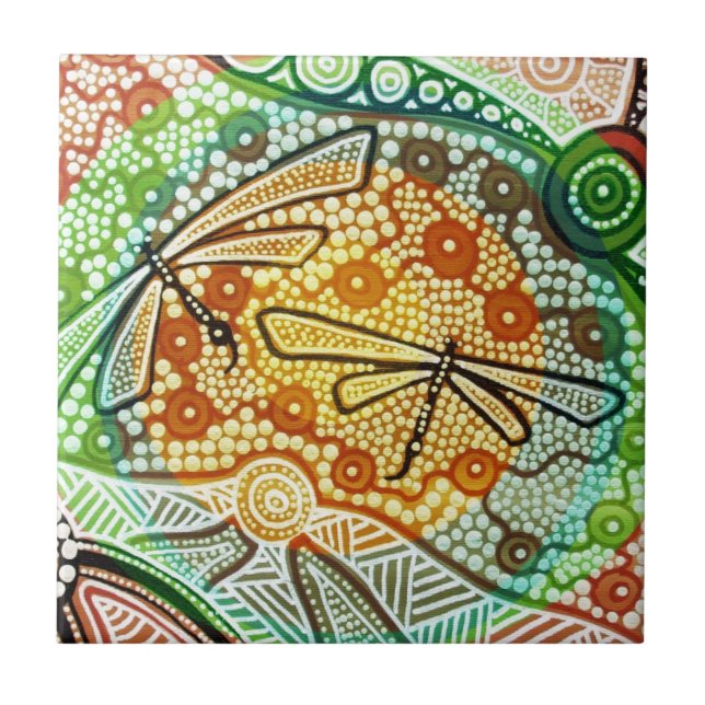 Regenwalddrachenfliegen Fliese (Vorderseite)