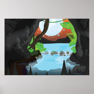 Regenwaldhöhle Poster