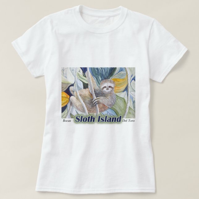 RegenwaldSloth im Baum-T - Shirt Panama (Design vorne)