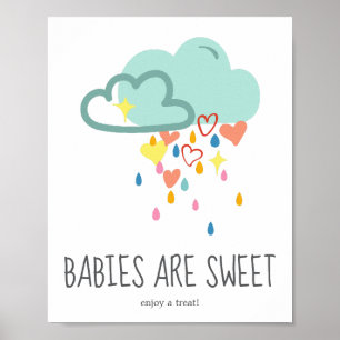 Regenwolke Junge Babys sind süße Leckerei Schild