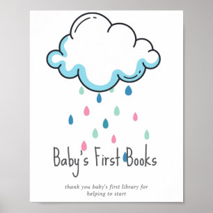 Regenwolken-Bücher für Baby-Mädchen-Party-Schild Poster