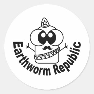 Regenwurm-Republik Runder Aufkleber