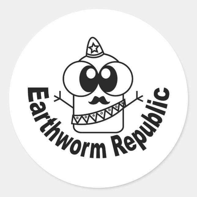 Regenwurm-Republik Runder Aufkleber (Vorderseite)