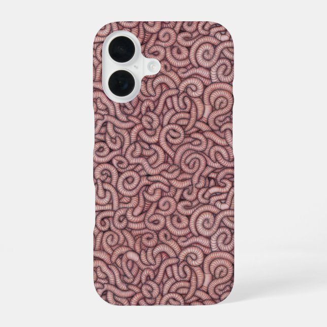 Regenwürmer (groß) iPhone 16 hülle (Rückseite)