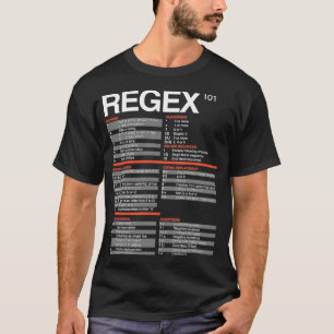 Regex Cheatsheet Reguläre Ausdrücke 101 Computer T-Shirt