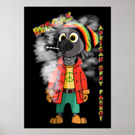 Reggae-Afrikanischer Papagei Poster